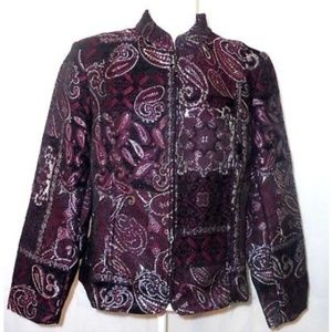 Molly & Maxx Women's L Jacket Top Blazer Wine Red